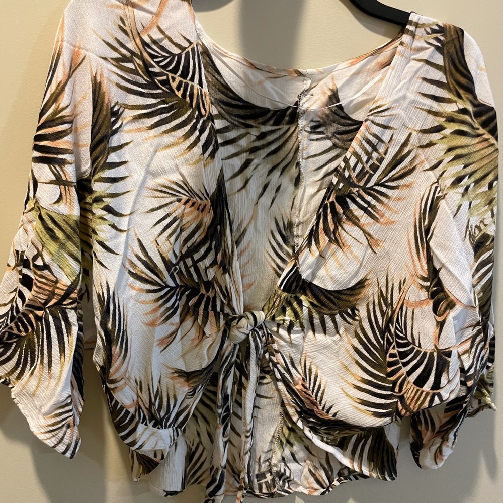 Tropical Tie-Front Top